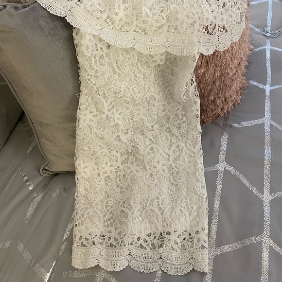 MAJOR CLOSET SALE. MORE ITEMS TO COME. Lace off shoulder dress. - Picture 3 of 4